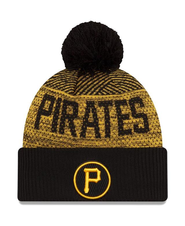 Mens New Era Pittsburgh Pirates Authentic Collection Sport Cuffed Knit Hat with Pom Product Image