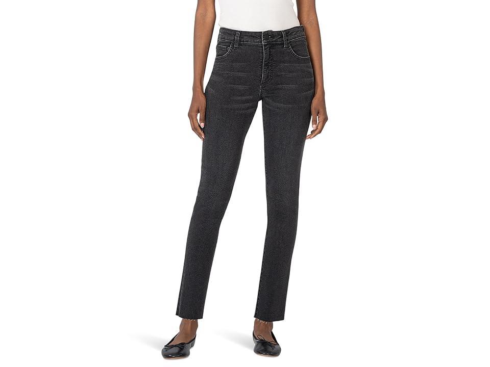 KUT from the Kloth Reese High Rise Fab Ab Ankle Straight Long Inseam Raw Hem (Respectable) Women's Jeans Product Image