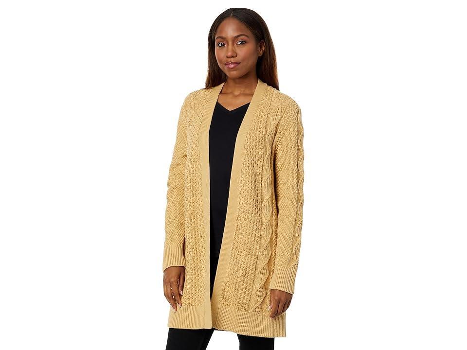 L.L.Bean Signature Combed Cotton Cardigan (Katahdin Khaki) Women's Clothing Product Image