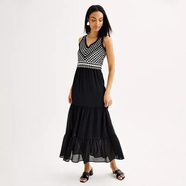 Womens Nine West Crochet Tiered Dress Product Image