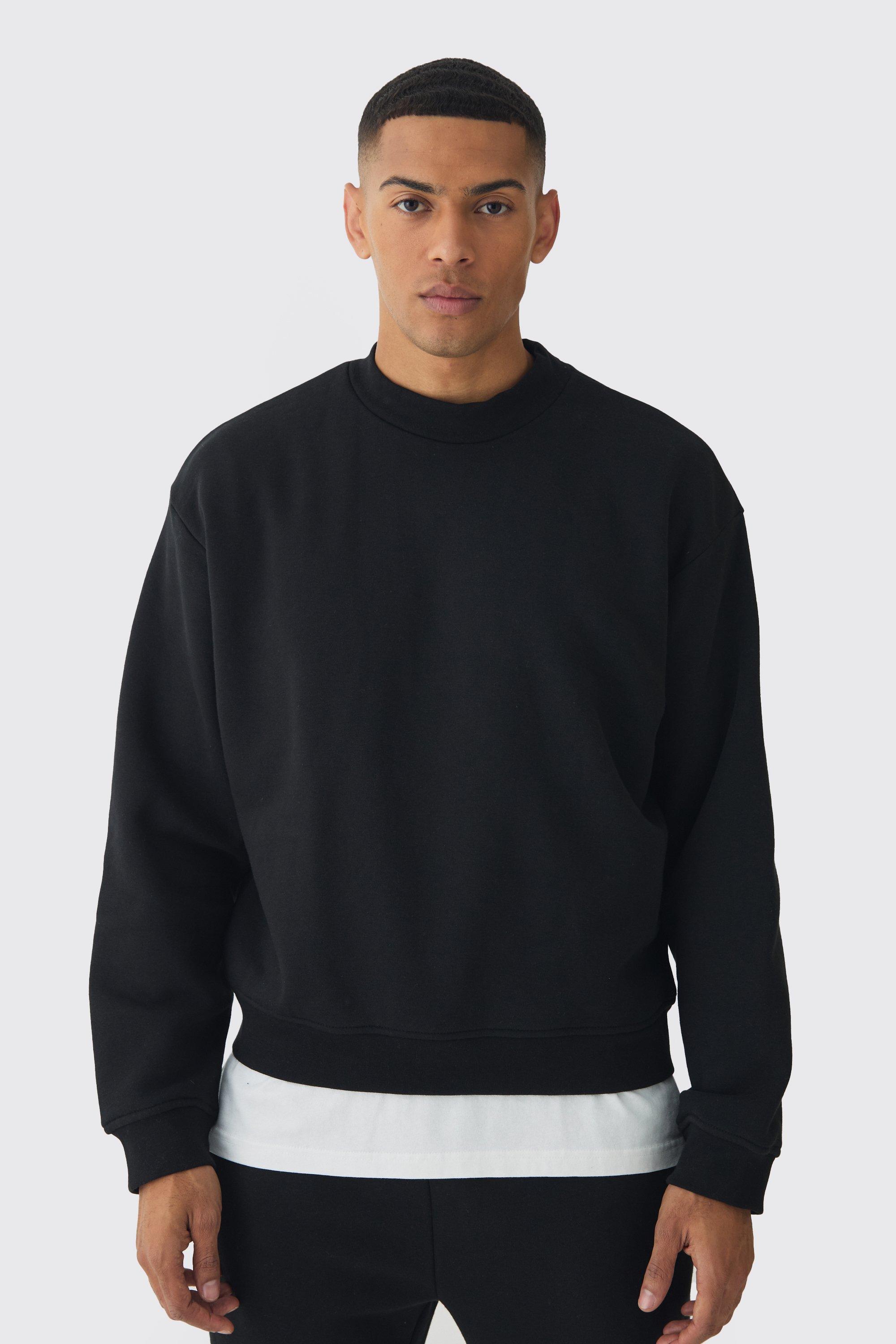 330GSM Oversized Boxy Extended Neck Limited high Build Print Sweatshirt | boohooMAN USA Product Image