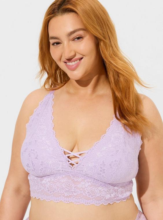 Lightly Lined Lace XO Front Bralette Product Image