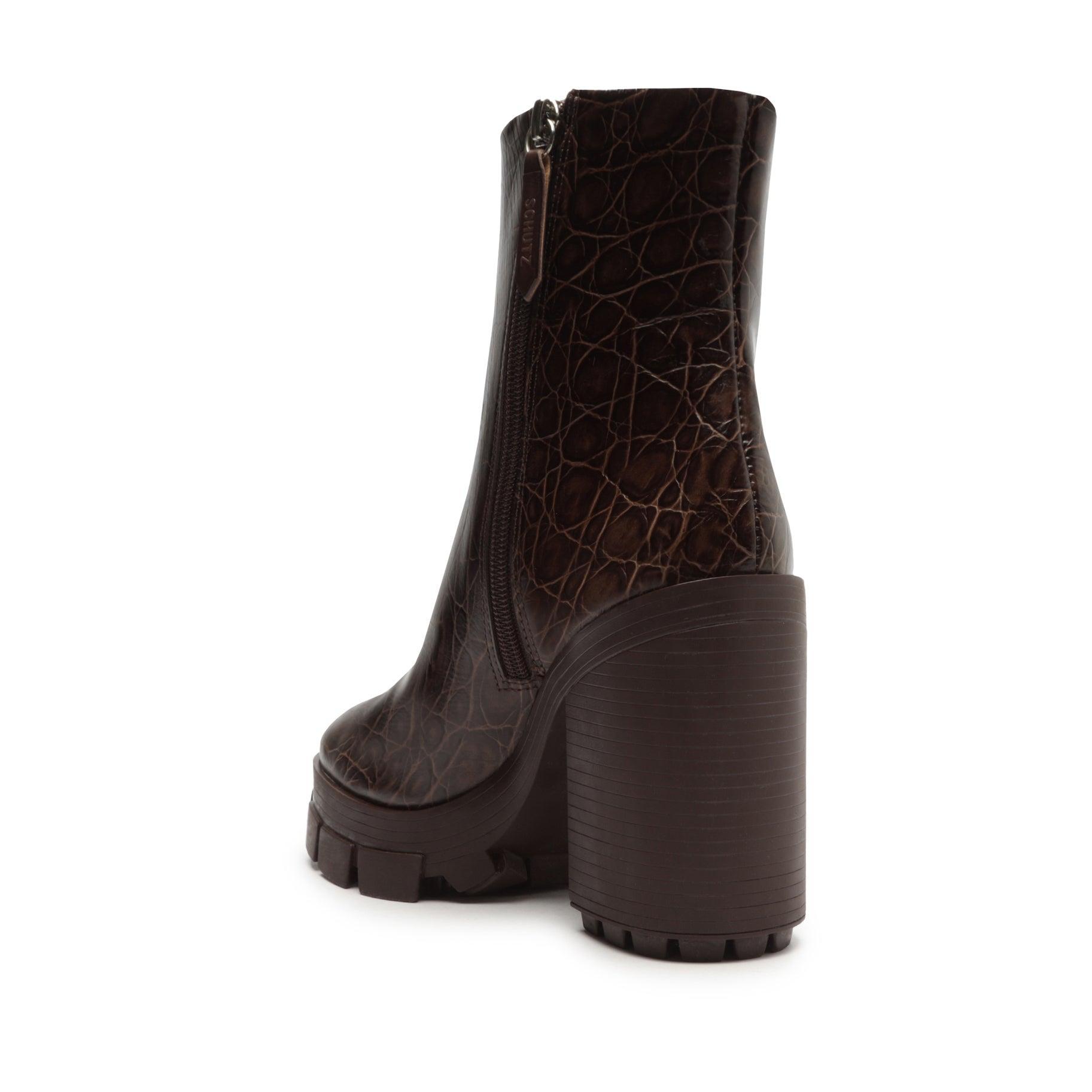 Gwendoline Crocodile-Embossed Leather Bootie Female Product Image