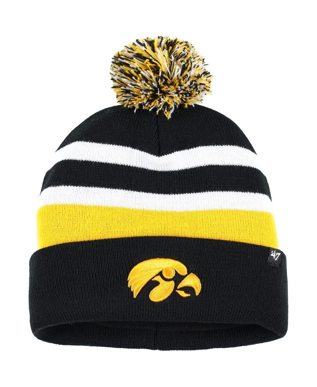 Mens 47 Iowa Hawkeyes State Line Cuffed Knit Hat with Pom Product Image