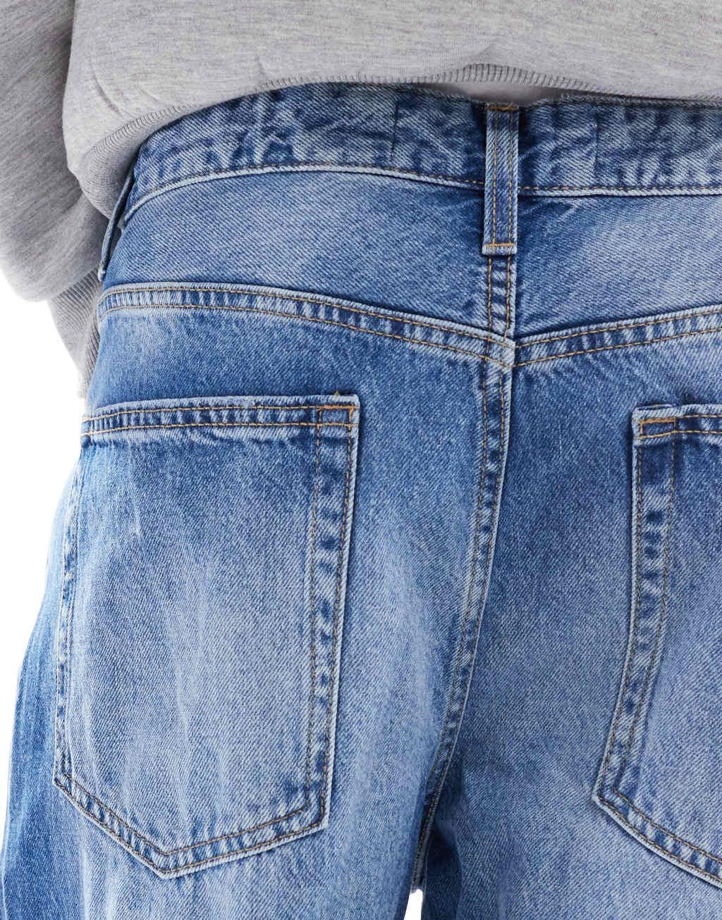 Bershka baggy jeans in mid blue Product Image