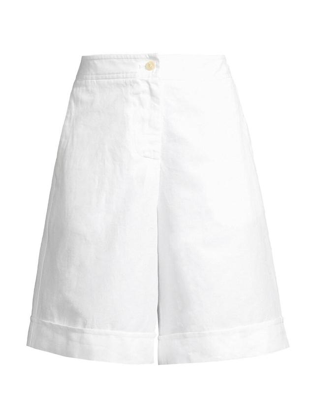 Womens Cotton-Linen Bermuda Shorts Product Image