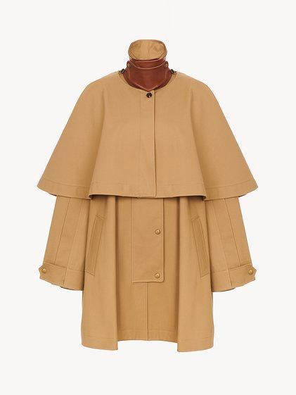 Parka in cotton gabardine with cape Product Image