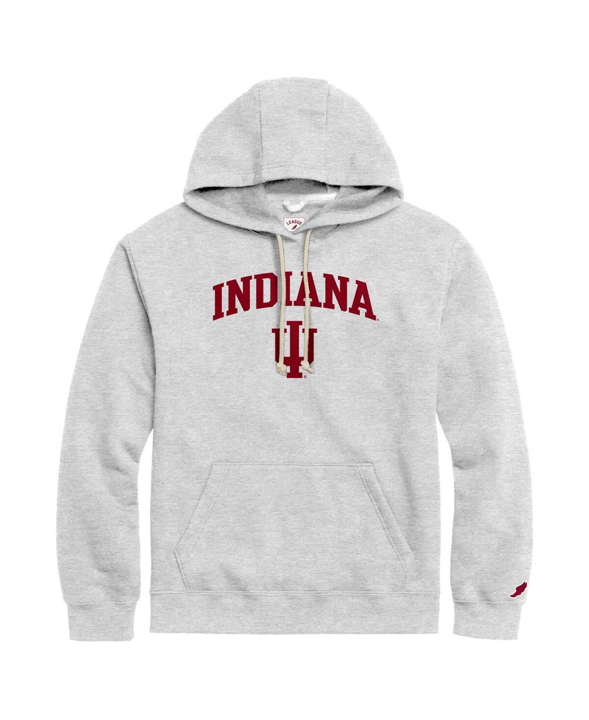 Mens League Collegiate Wear Heather Gray Indiana Hoosiers Tall Arch Essential Pullover Hoodie Product Image