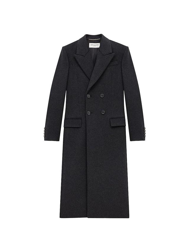 Womens Long Coat in Cashmere and Wool Felt Product Image