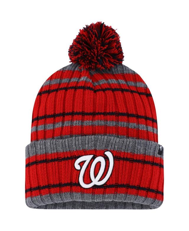 Mens 47 Gray/Red Washington Nationals Rexford Cuffed Knit Hat with Pom Product Image