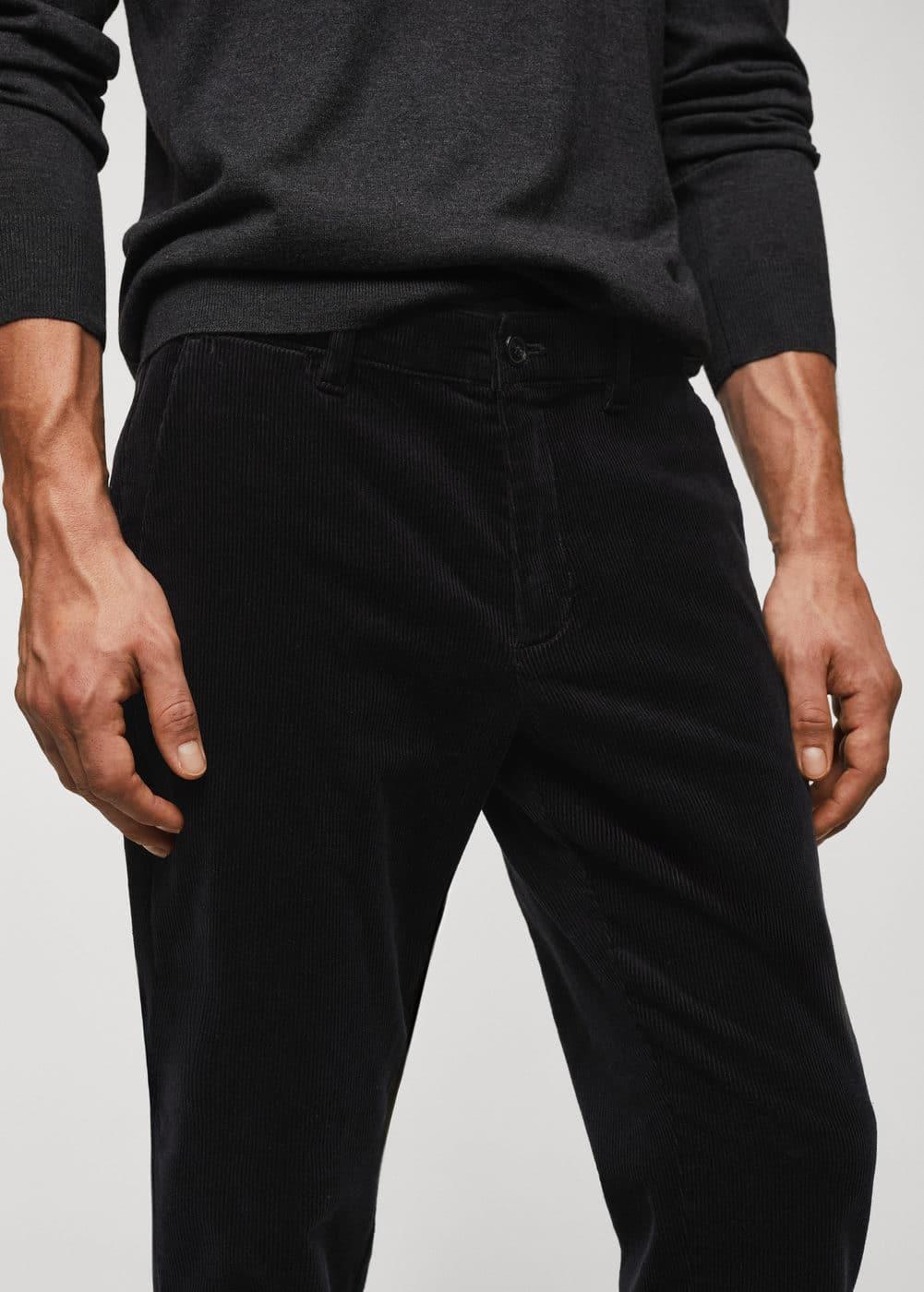 MANGO MAN - Corduroy slim fit crop pants blackMen Product Image