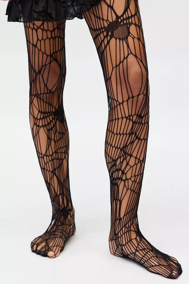 Black Spiderweb Tights Product Image