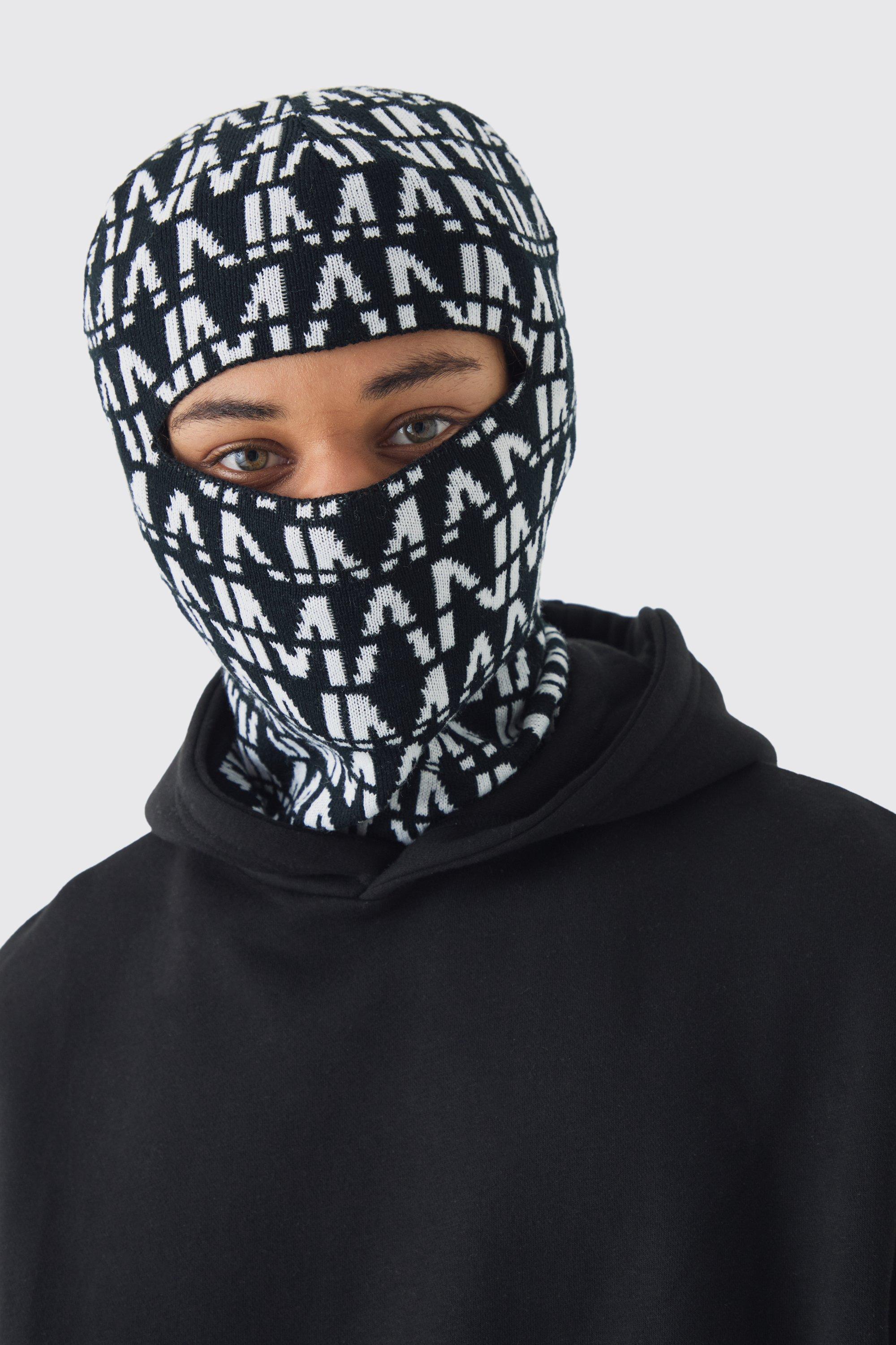 Mens Black All Over Man Dash Face Covering, Black Product Image