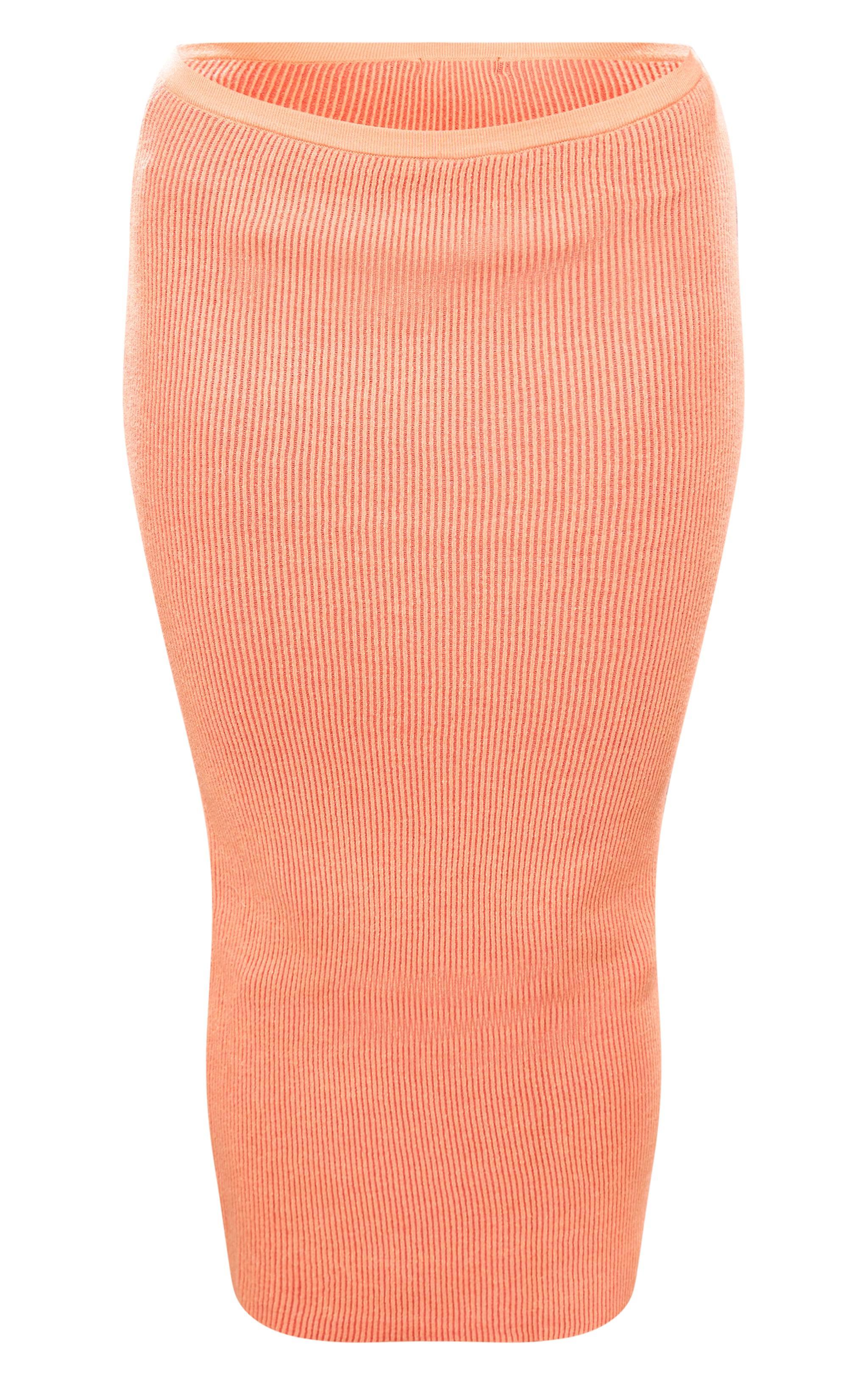  Orange Two Tone Maxi Skirt Product Image