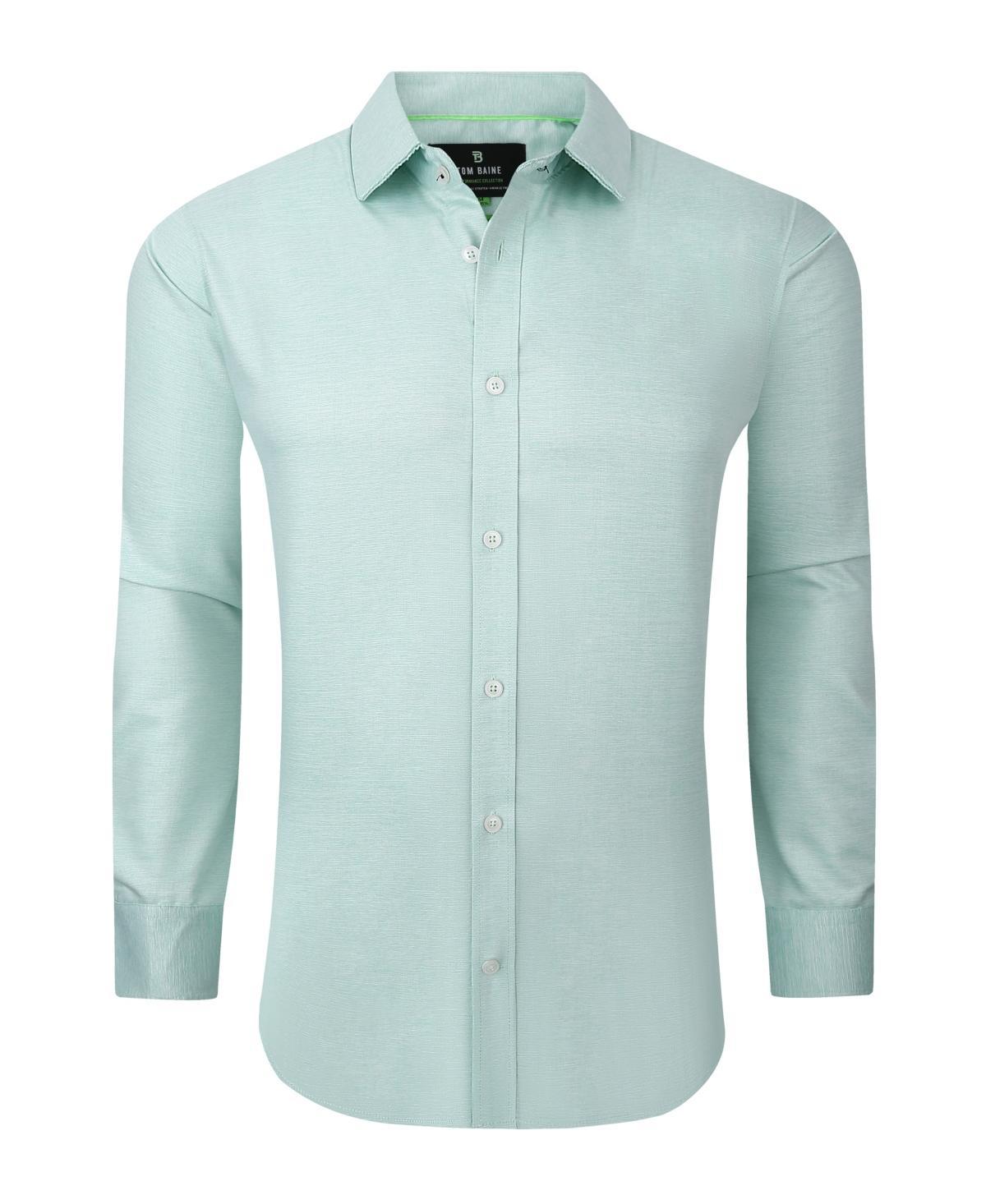 Tom Baine Mens Performance Solid Long Sleeve Button Down Dress Shirt Product Image