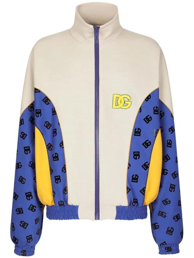 Logo-patch Knit Sports Jacket In Combined Colour Product Image