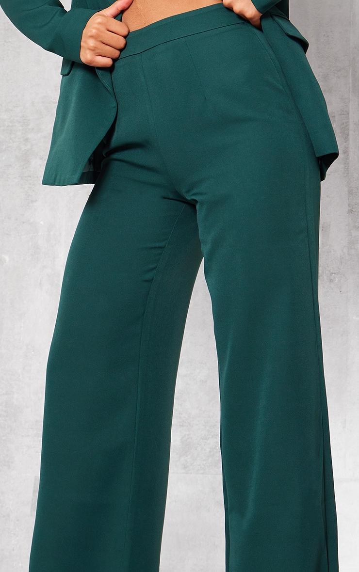 Forest Green Woven High Waisted Tailored Wide Leg Pants Product Image