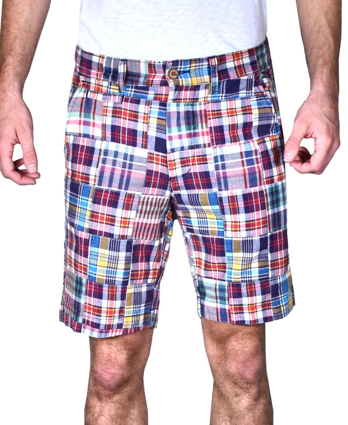 Mens Acid Wash Patch Madras Shorts Product Image