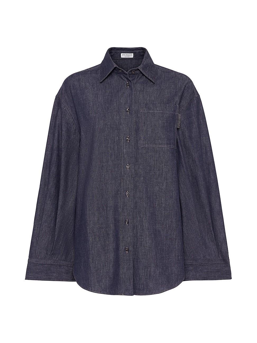 Womens No Fade Denim Shirt Product Image