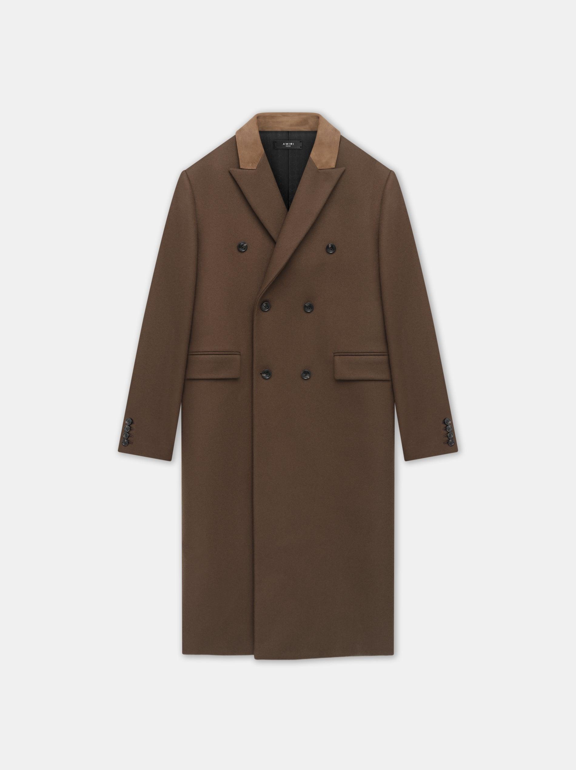 DOUBLE-BREASTED OVERCOAT - Dark Brown Male Product Image