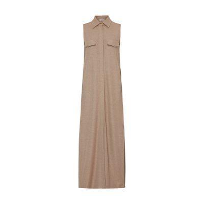 Lampo Midi Dress With Belt In Brown Product Image