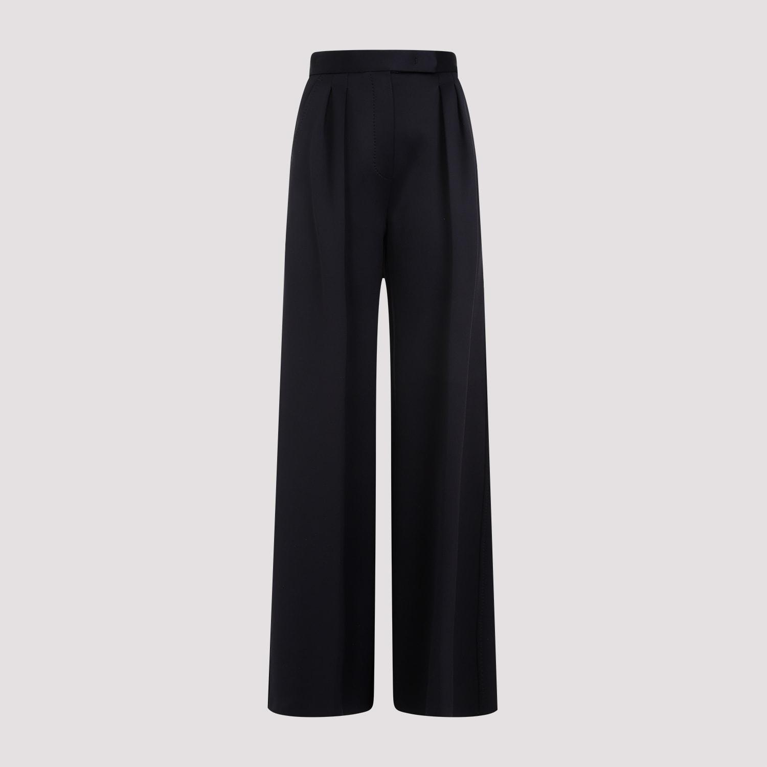 MAX MARA Black Zinnia Wide Leg Scuba Effect Pants Product Image