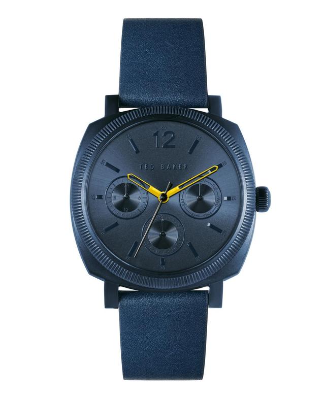 Ted Baker Mens Caine Blue Leather Strap Watch 42mm - Blue Product Image