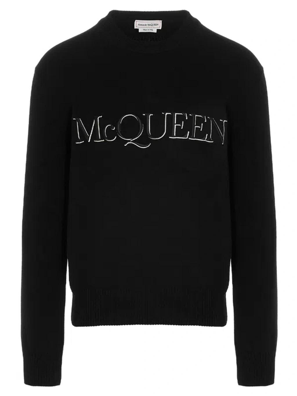 Sweater With Embroidered Logo In Black Product Image