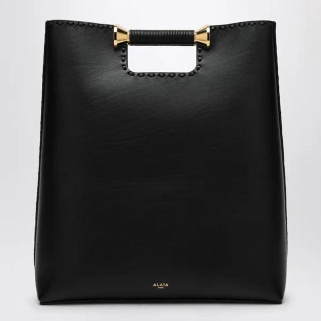 ALAÏA Bobine Black Leather Tote Bag Product Image