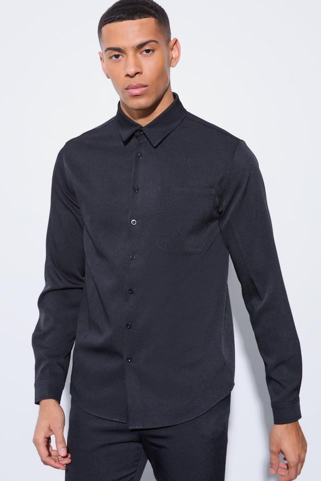 Long Sleeve Slim Fit Shirt | boohooMAN USA Product Image