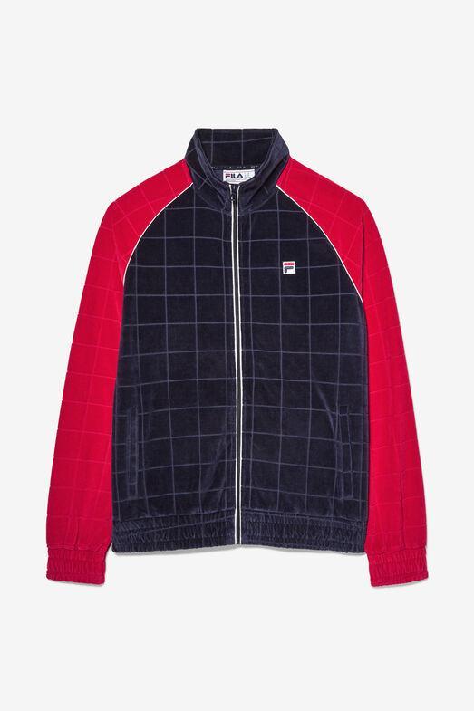 Ivy League Debossed Check Velour Jacket Product Image