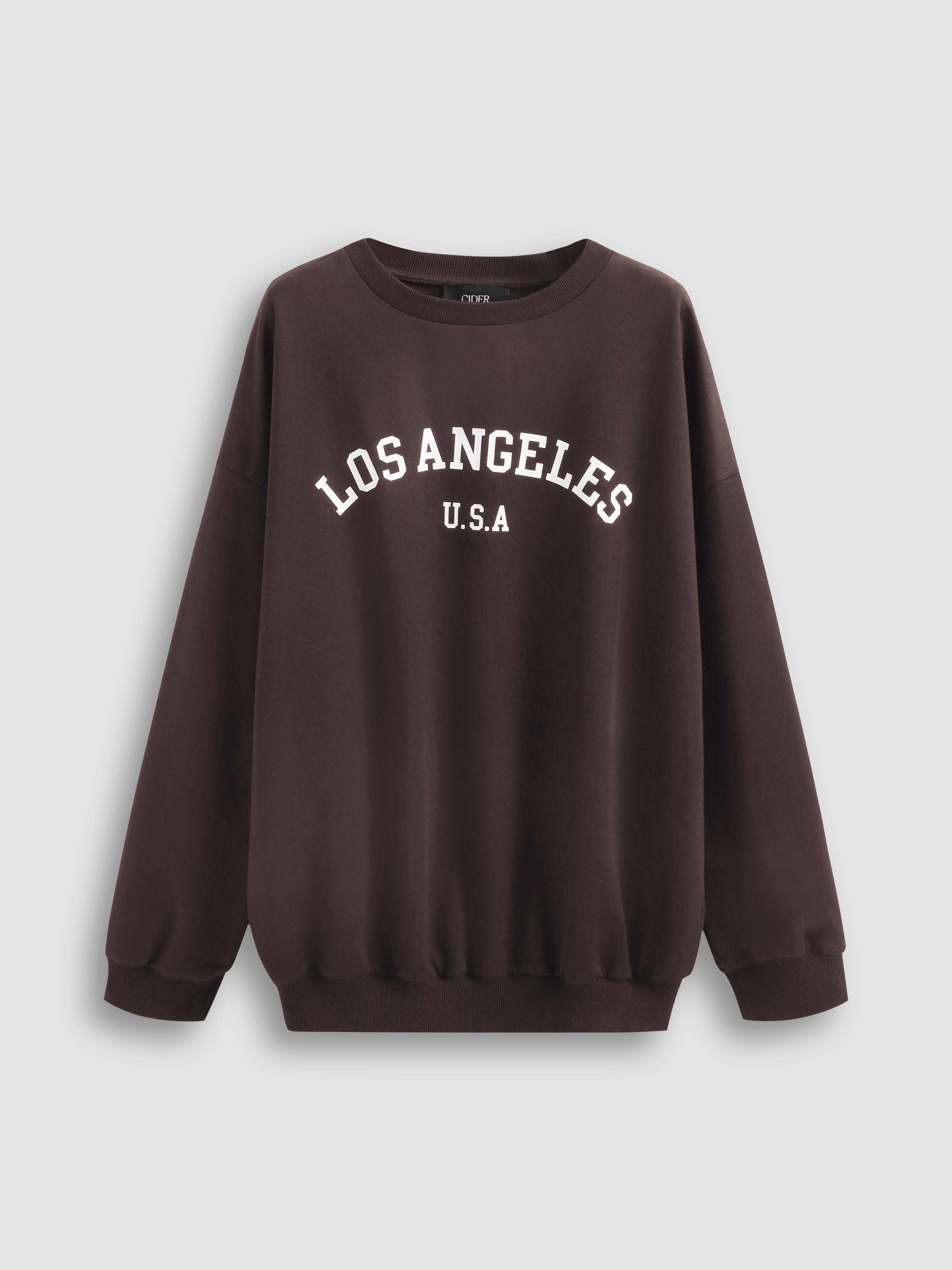 Los Angeles U.S.A Oversized Crew Neck Sweatshirt Product Image