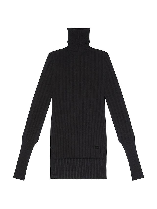 Womens Asymmetrical Turtleneck Sweater in Cashmere Product Image