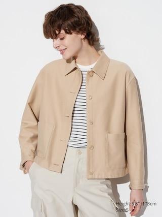 Womens Jersey Relaxed Jacket Beige XL UNIQLO US Product Image