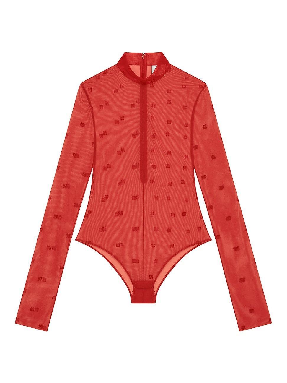 Womens Transparent Jacquard Bodysuit Product Image