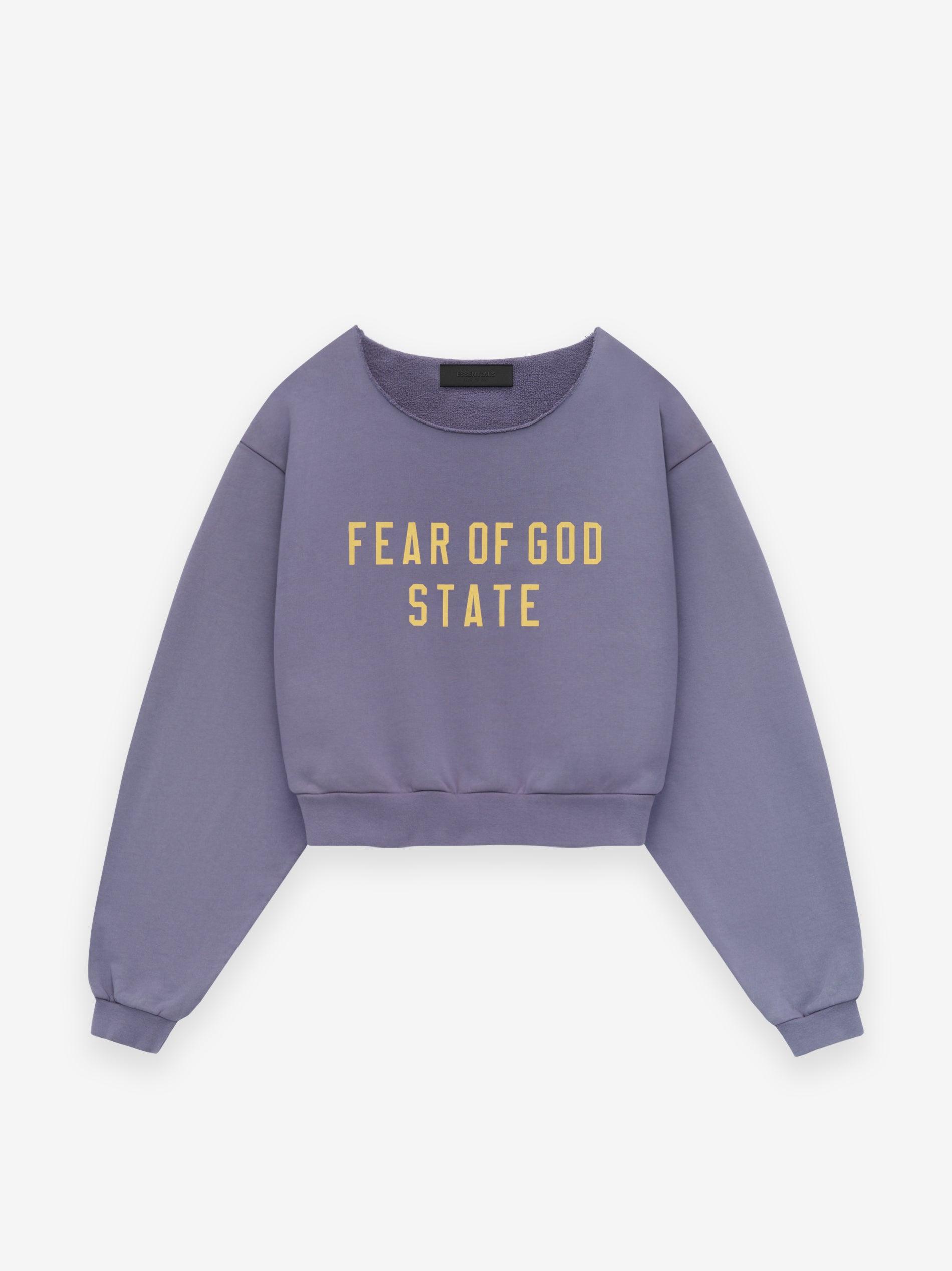 Womens Heavy Fleece Raw Cropped Crewneck Female Product Image