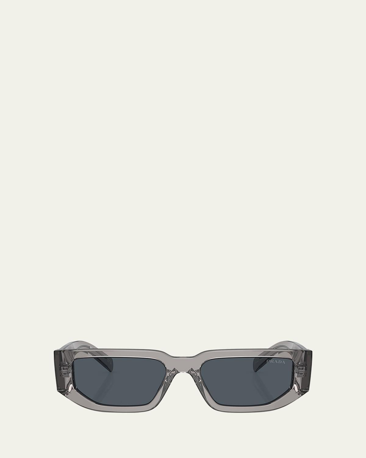 Prada Men's Triangle Logo Bicolor Rectangle Sunglasses - TORTOISE Product Image