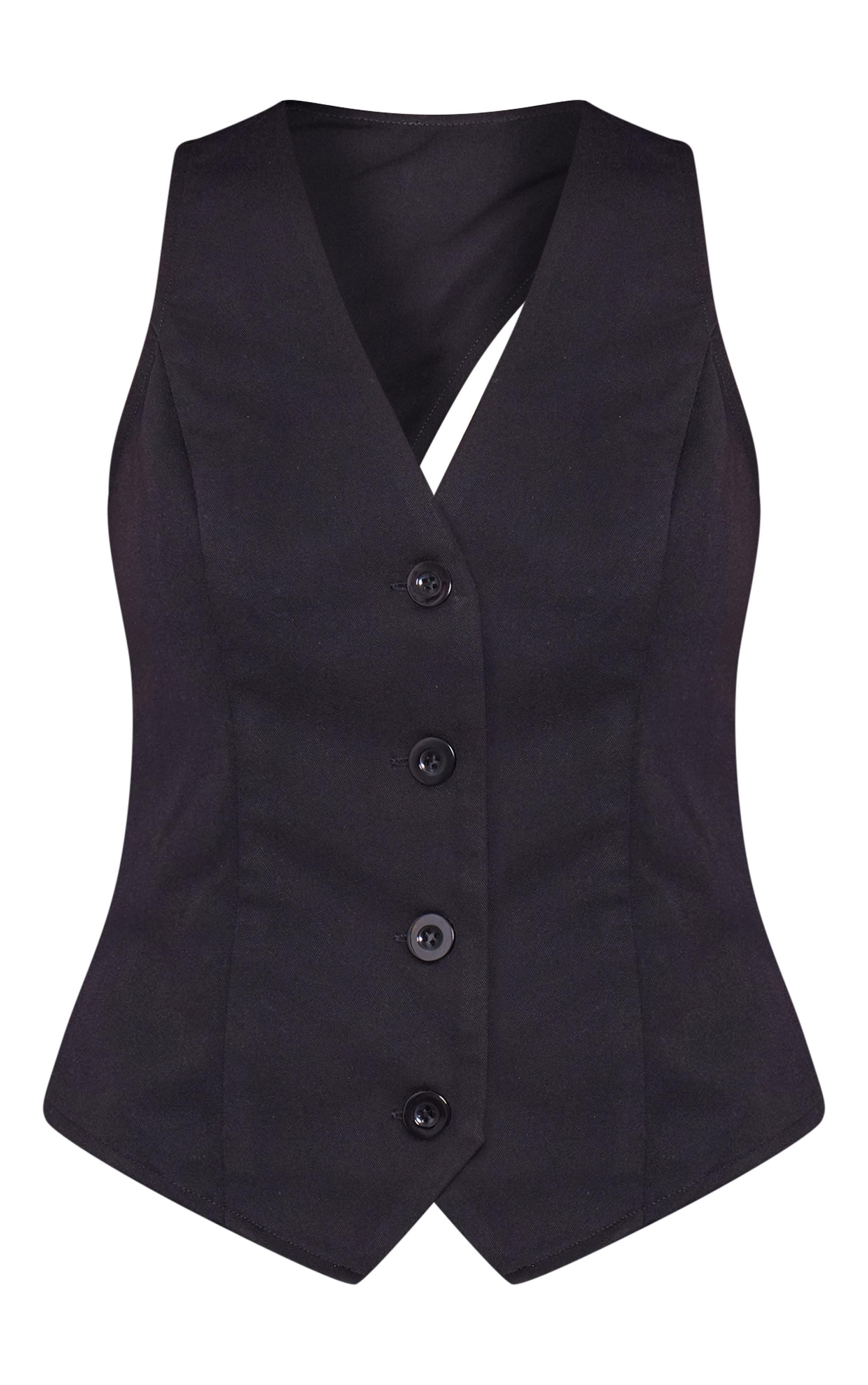 Black Side Tie Vest Product Image