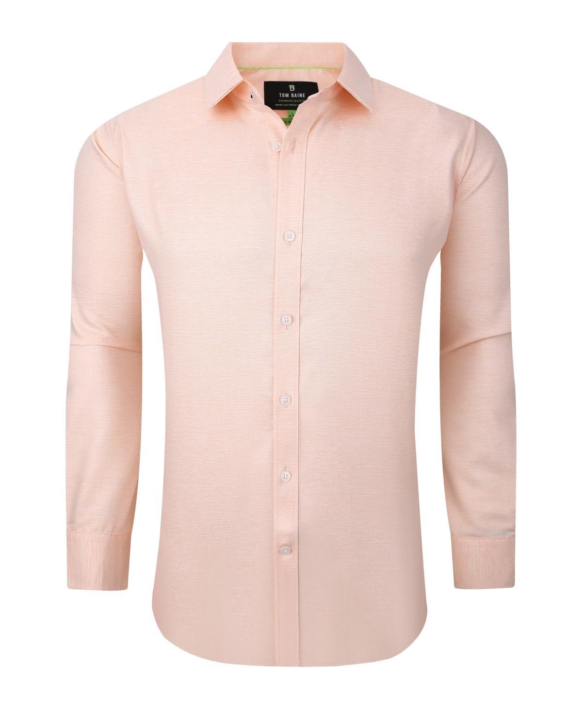 Tom Baine Mens Performance Solid Long Sleeve Button Down Dress Shirt Product Image