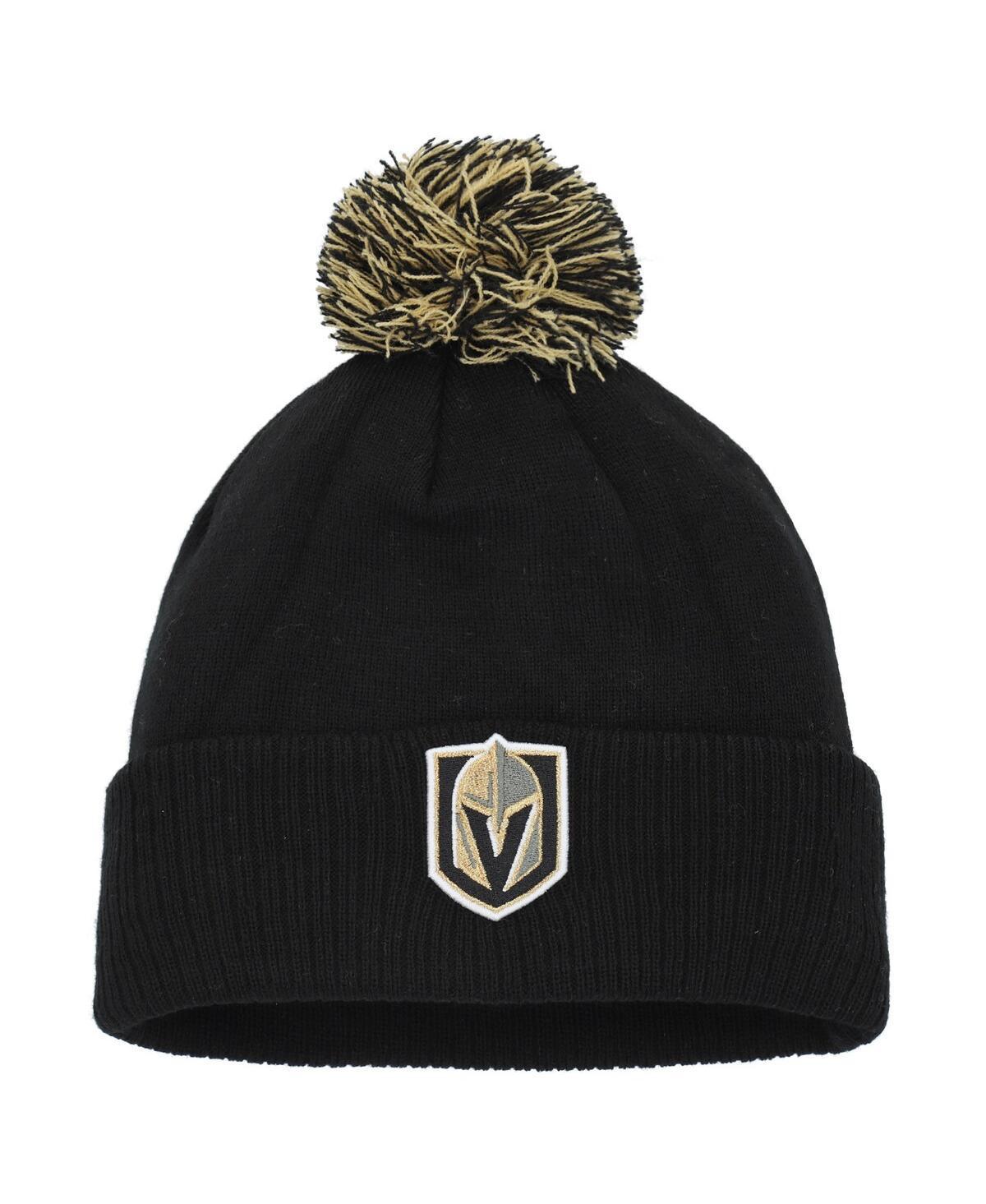 Mens adidas Black Vegas Golden Knights COLD.RDY Cuffed Knit Hat with Pom Product Image