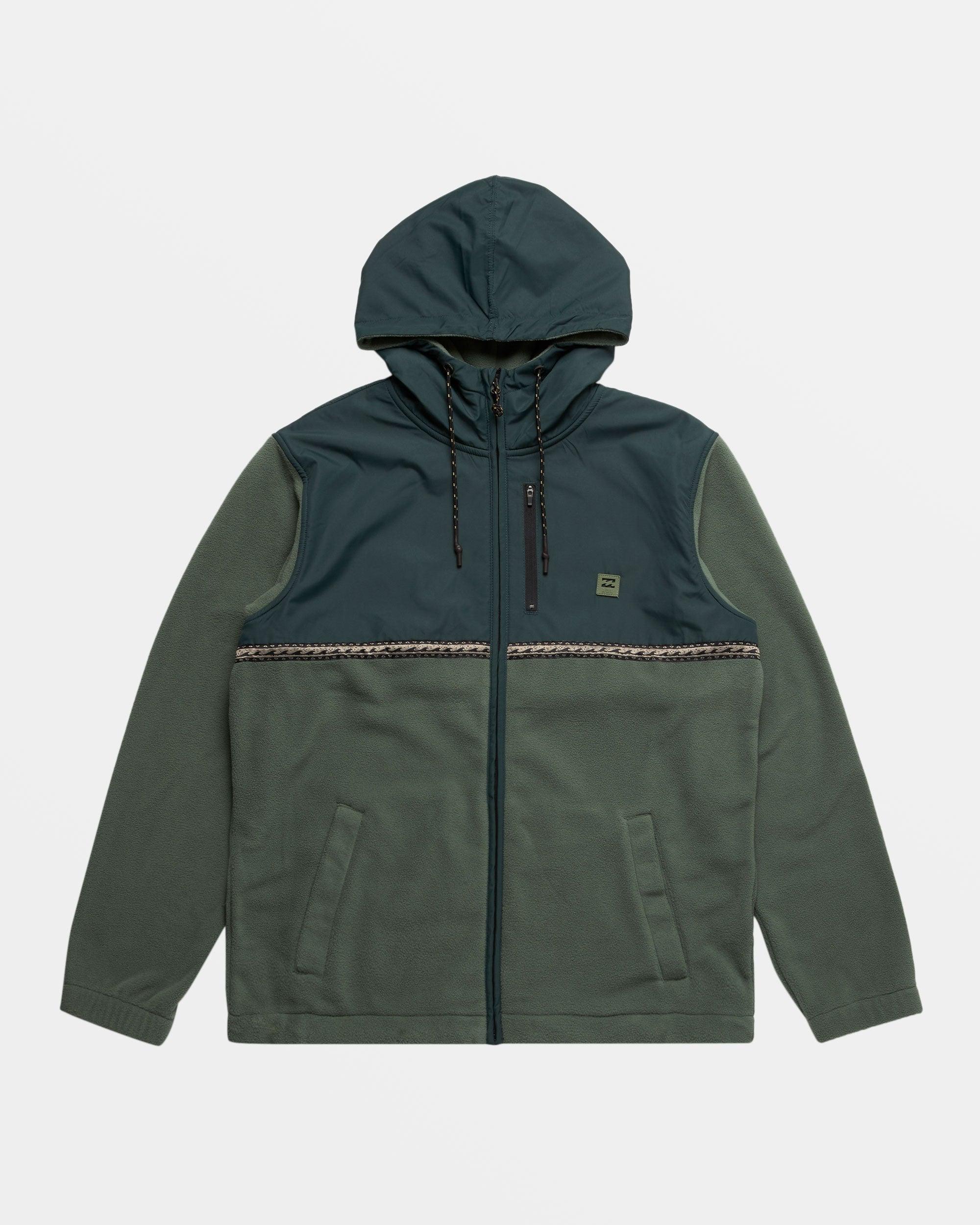 Boundary Lite Zip Hoodie - Forest Green Male Product Image