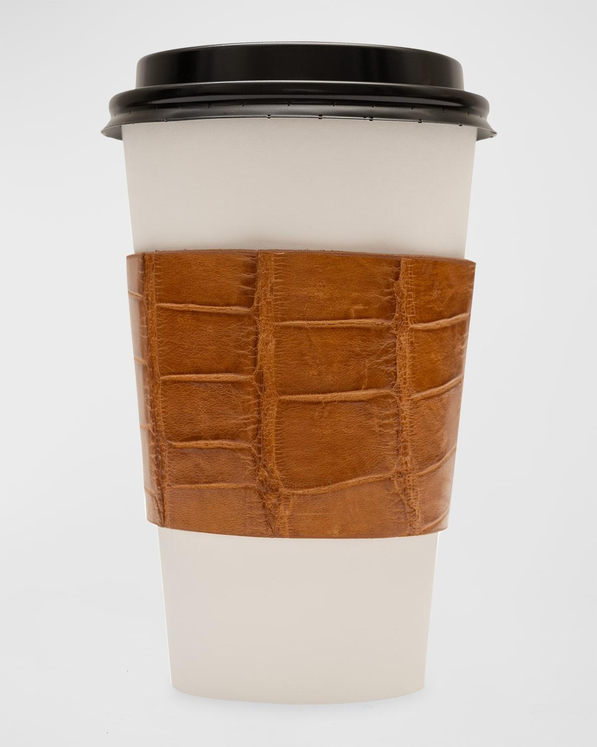 Mens Matte Alligator Leather Cup Sleeve Product Image