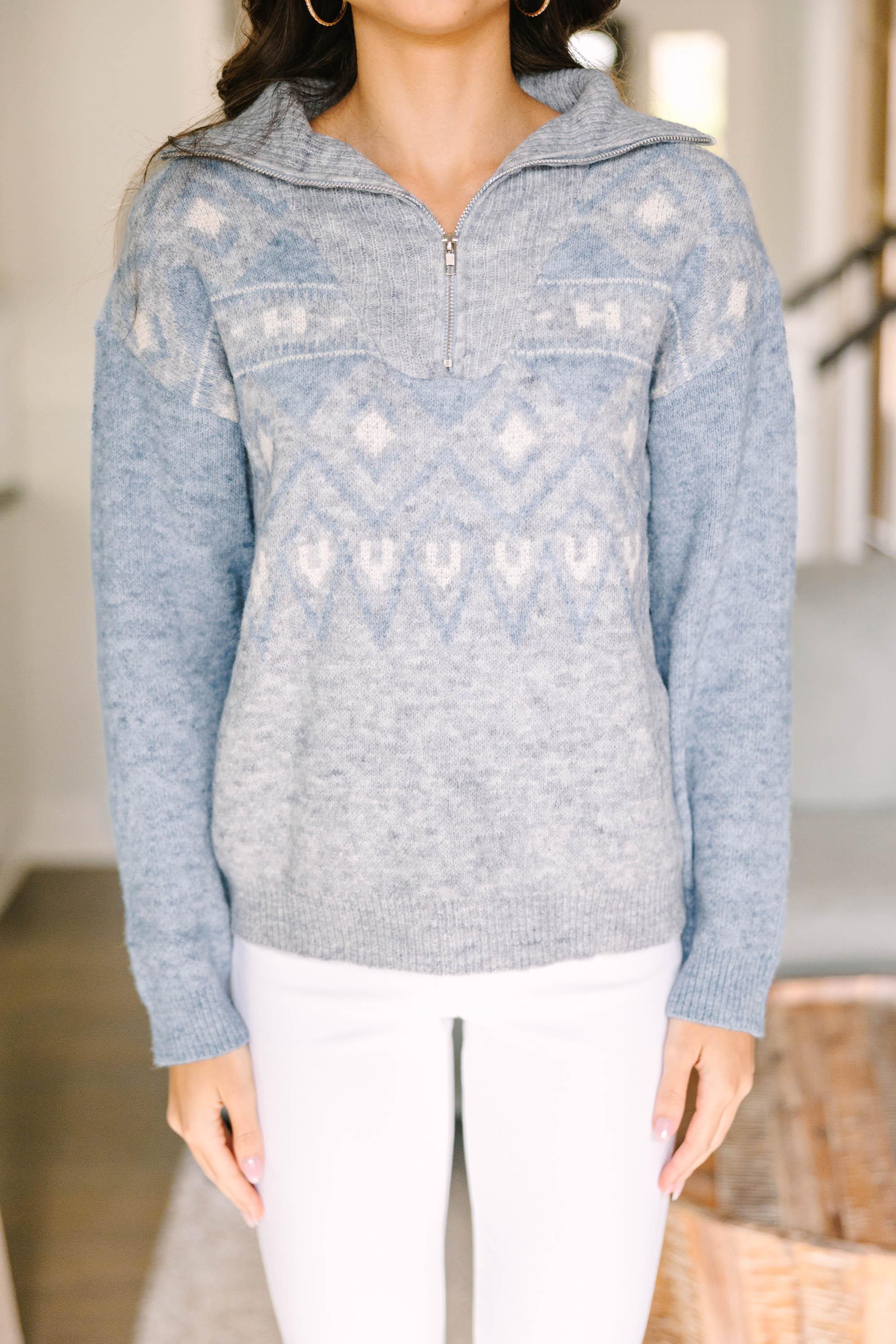 On The Slopes Blue Argyle Pullover Female Product Image