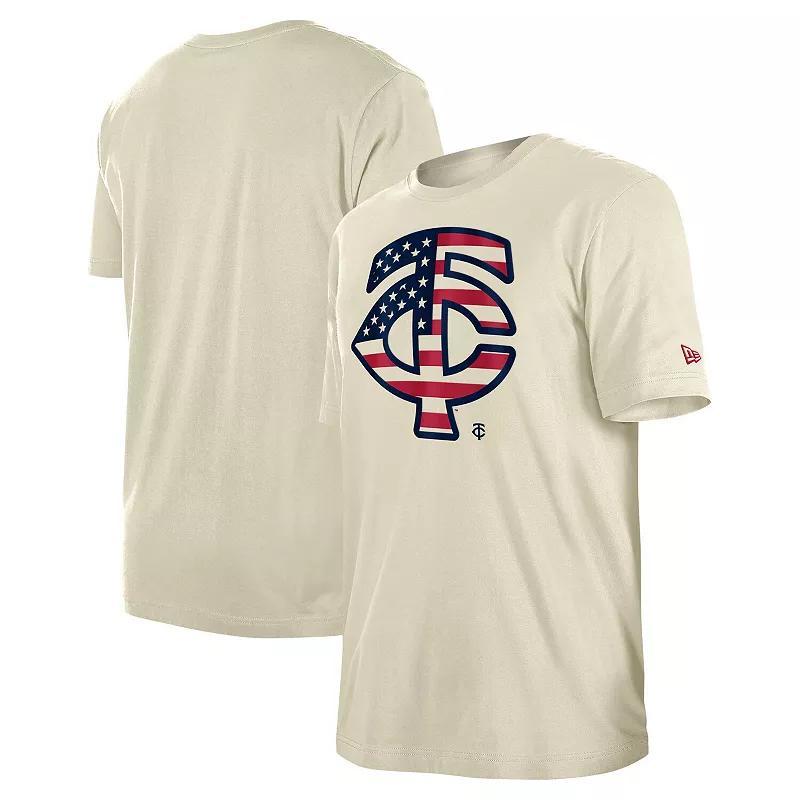 Mens New Era Cream Minnesota Twins 4th of July Flag Fill T-Shirt Product Image