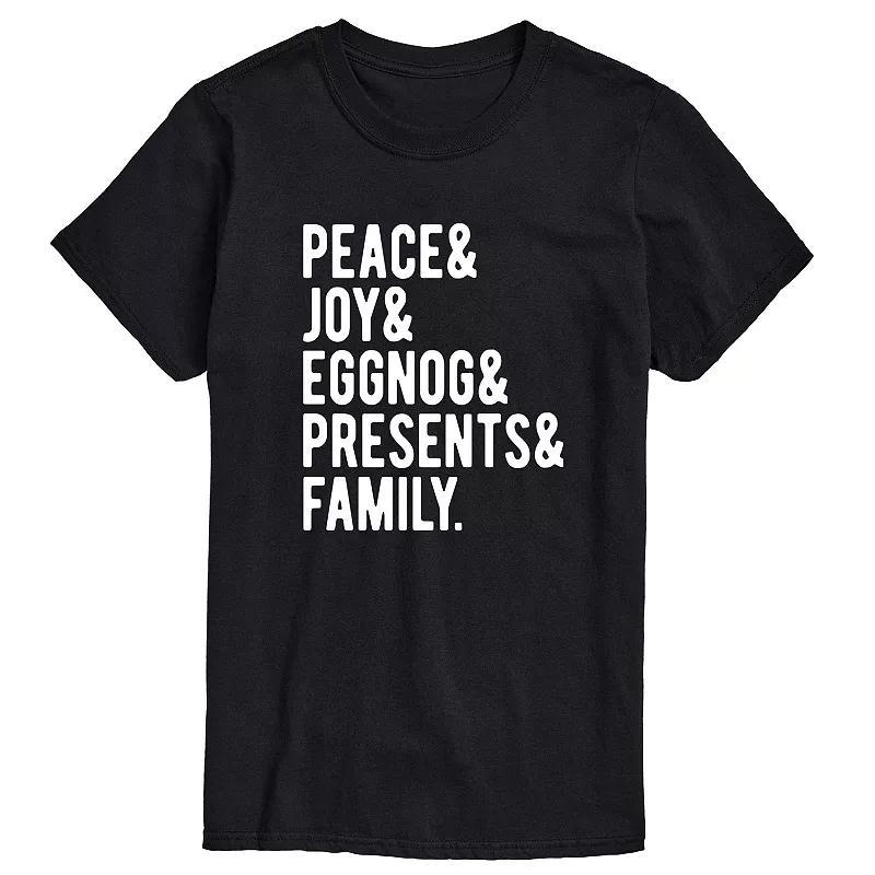 Big & Tall Joy Eggnog Presents Family Tee, Mens Product Image