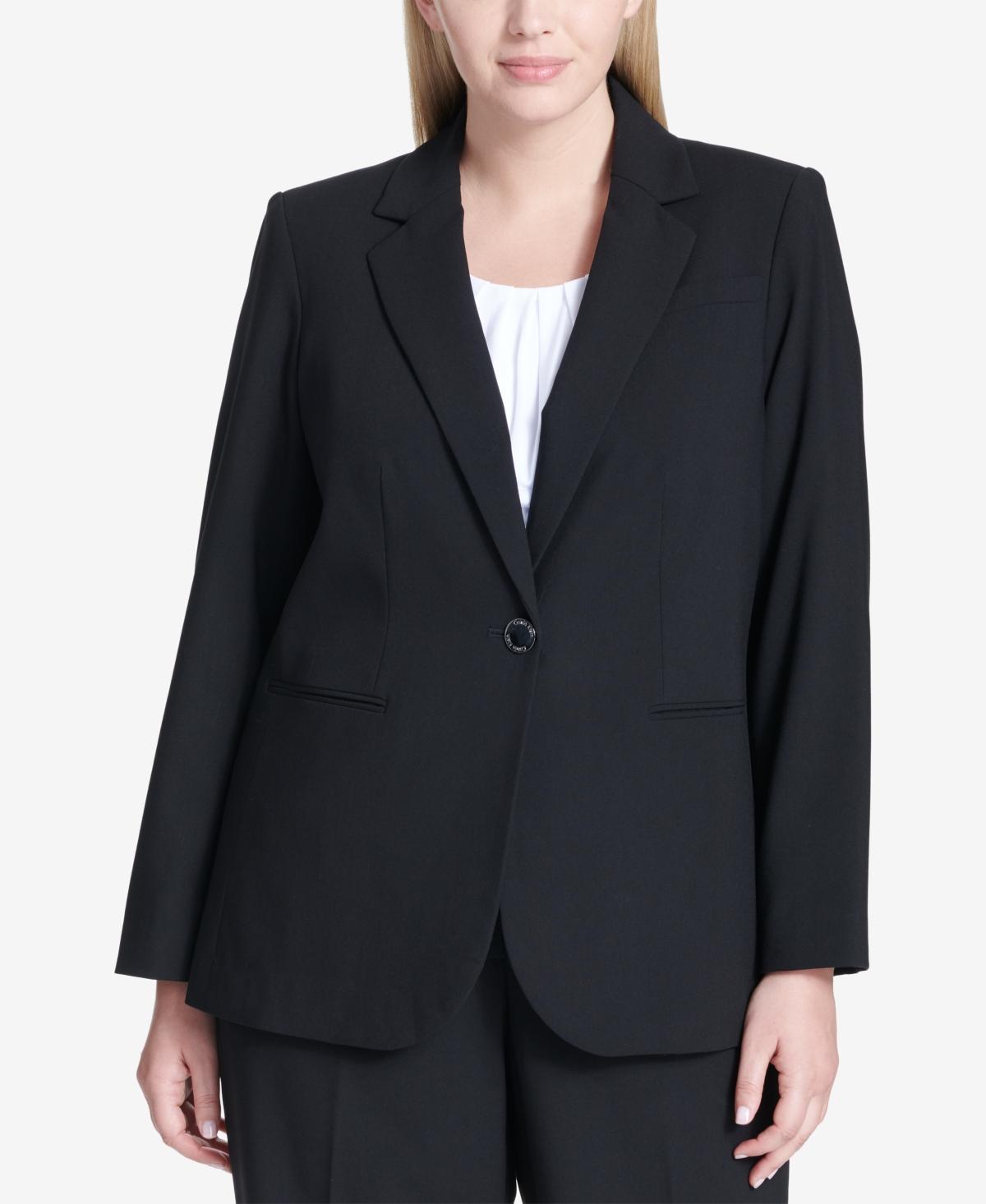 Calvin Klein Plus Size One-Button Blazer Product Image