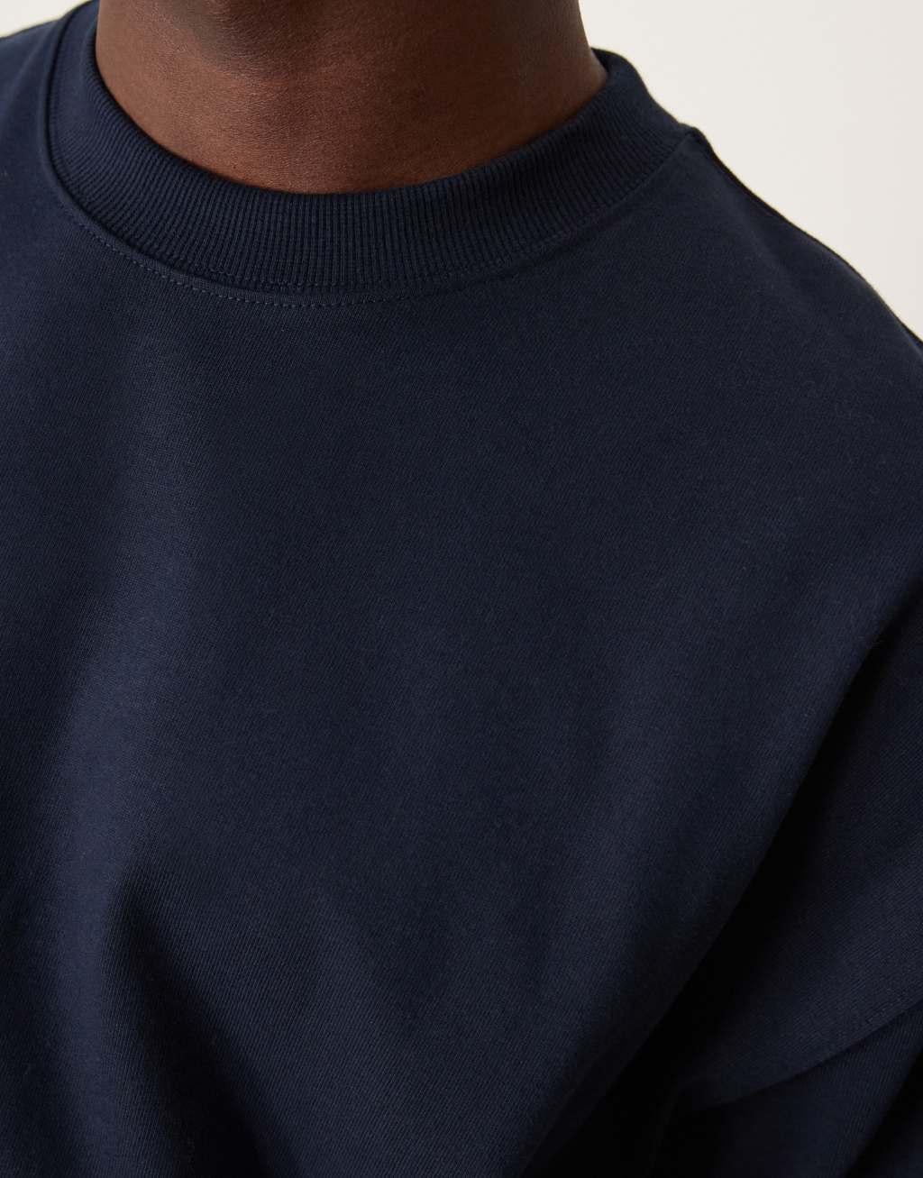 ASOS DESIGN Premium heavyweight oversized t-shirt 300gsm in navy Product Image