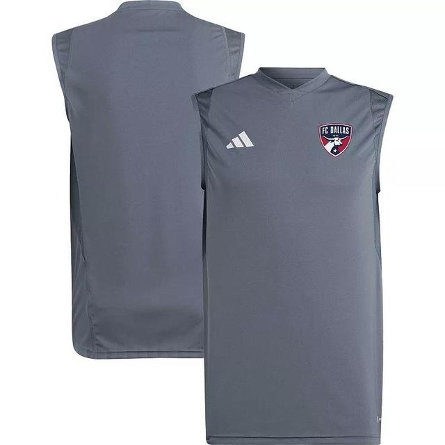 Mens adidas Gray FC Dallas 2023 On-Field Sleeveless Training Jersey Product Image