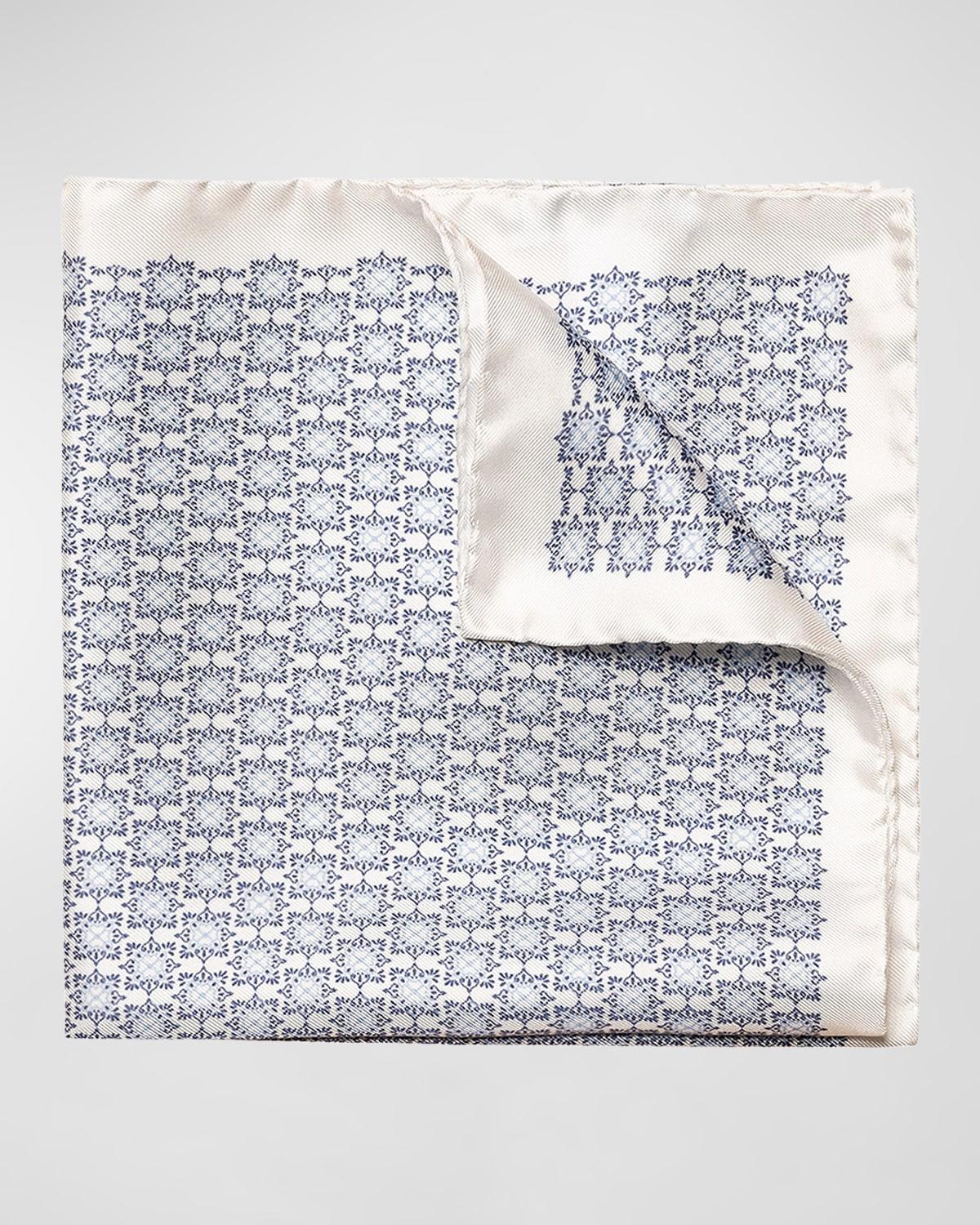 Men's Geometric-Print Silk Pocket Square Product Image