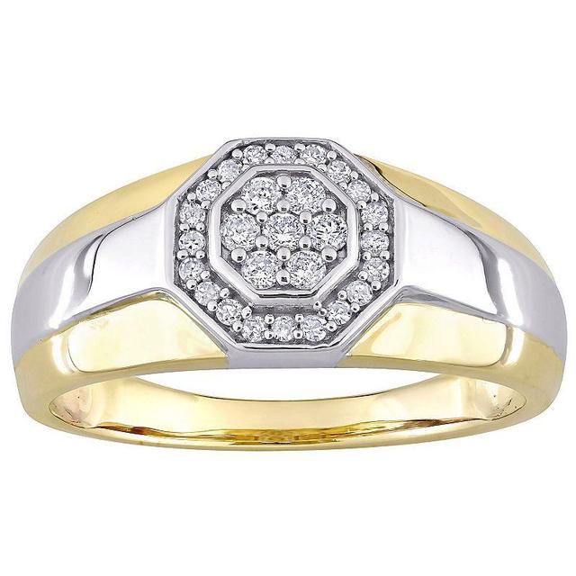 Stella Grace Mens 10k Gold Two Tone 1/4 Carat T.W. Diamond Octagonal Ring 10k Two Tone Product Image